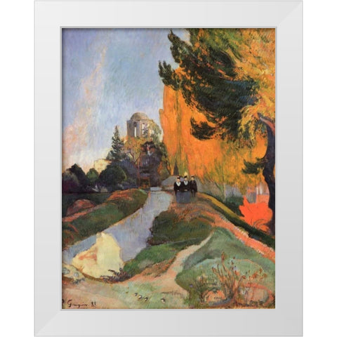 Les Alyscamps White Modern Wood Framed Art Print by Gauguin, Paul