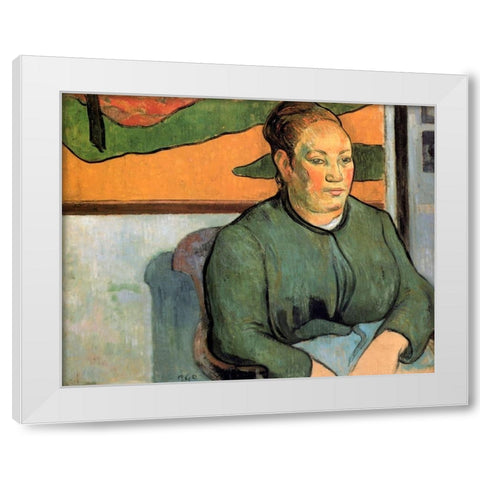 Madame Roulin White Modern Wood Framed Art Print by Gauguin, Paul