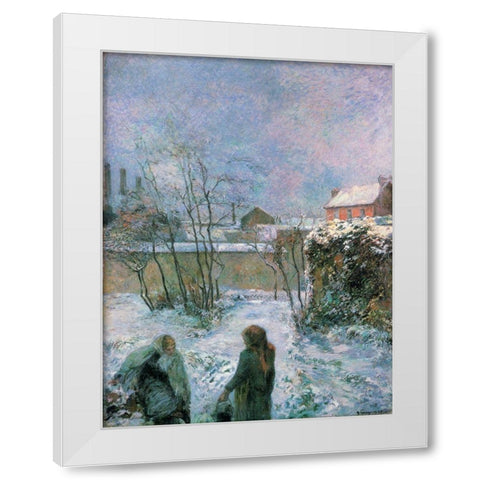 Rue Carcel In Snow White Modern Wood Framed Art Print by Gauguin, Paul