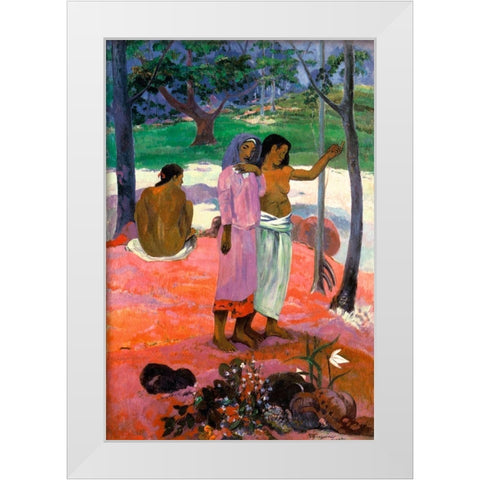 The Call White Modern Wood Framed Art Print by Gauguin, Paul