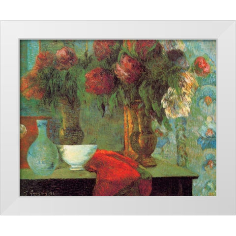 The White Bowl White Modern Wood Framed Art Print by Gauguin, Paul