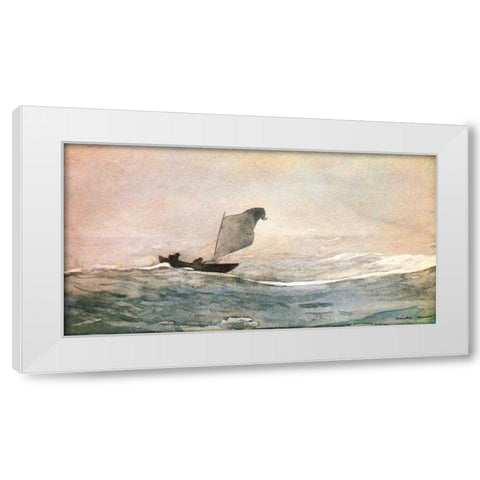 Blown Away White Modern Wood Framed Art Print by Homer, Winslow