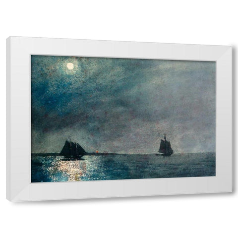 Eastern Point Light White Modern Wood Framed Art Print by Homer, Winslow