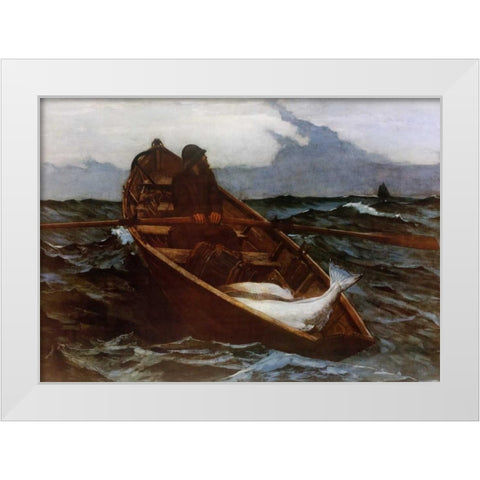 Fog Warning White Modern Wood Framed Art Print by Homer, Winslow