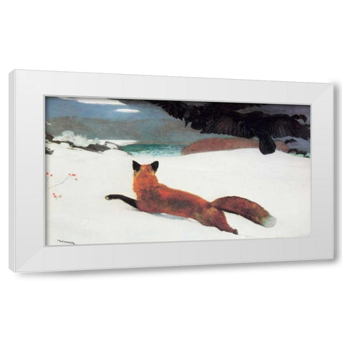 Fox Hunt White Modern Wood Framed Art Print by Homer, Winslow