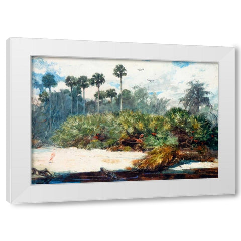 In A Florida Jungle White Modern Wood Framed Art Print by Homer, Winslow