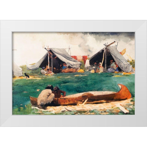 Montagnais Indians White Modern Wood Framed Art Print by Homer, Winslow