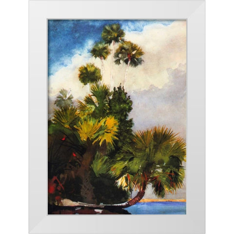 Palm Trees Florida White Modern Wood Framed Art Print by Homer, Winslow