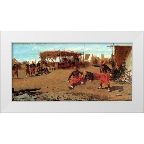 Pitching Quoits White Modern Wood Framed Art Print by Homer, Winslow