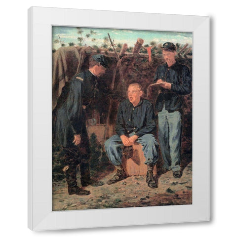 Playing Old Soldier White Modern Wood Framed Art Print by Homer, Winslow