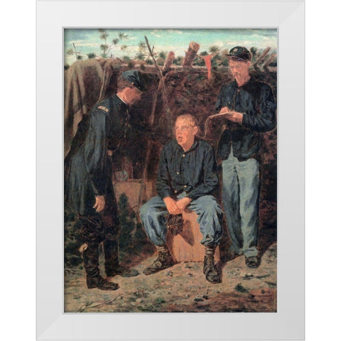 Playing Old Soldier White Modern Wood Framed Art Print by Homer, Winslow