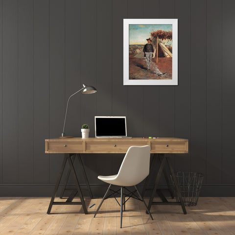 Portrait Of Albert Post White Modern Wood Framed Art Print by Homer, Winslow