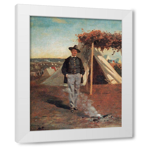 Portrait Of Albert Post White Modern Wood Framed Art Print by Homer, Winslow