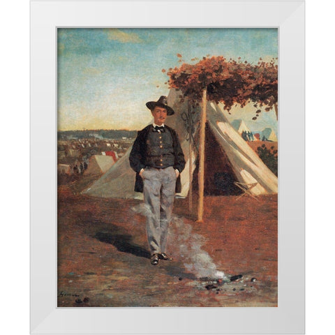 Portrait Of Albert Post White Modern Wood Framed Art Print by Homer, Winslow