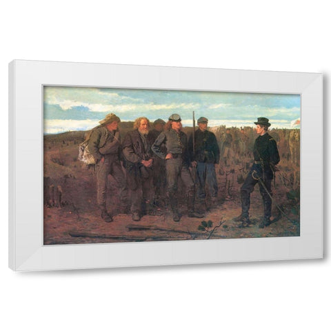 Prisoners From The Front White Modern Wood Framed Art Print by Homer, Winslow
