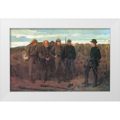 Prisoners From The Front White Modern Wood Framed Art Print by Homer, Winslow