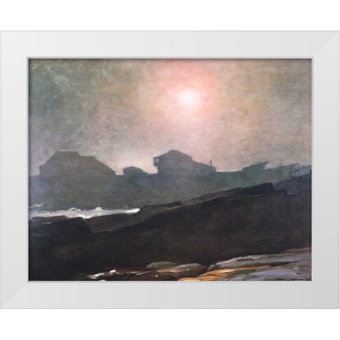 The Artists Studio In An Afternoon Fog White Modern Wood Framed Art Print by Homer, Winslow