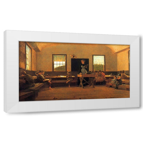 The Country School White Modern Wood Framed Art Print by Homer, Winslow