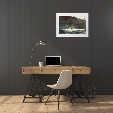 The End Of The Hunt White Modern Wood Framed Art Print by Homer, Winslow