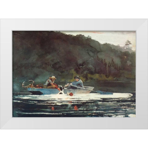 The End Of The Hunt White Modern Wood Framed Art Print by Homer, Winslow