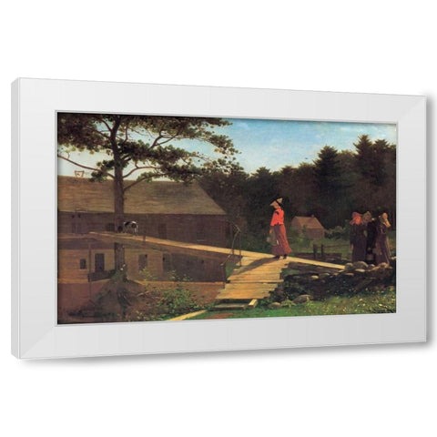 The Morning Bell White Modern Wood Framed Art Print by Homer, Winslow