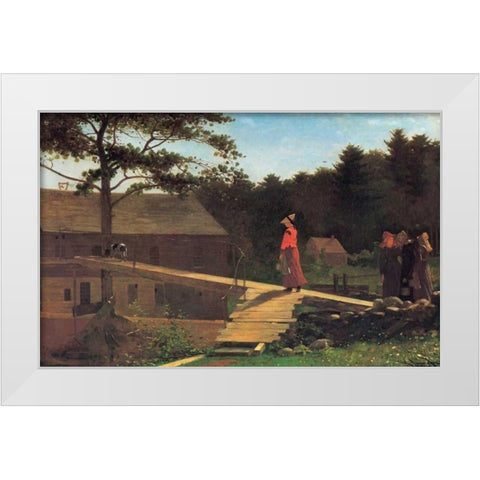 The Morning Bell White Modern Wood Framed Art Print by Homer, Winslow