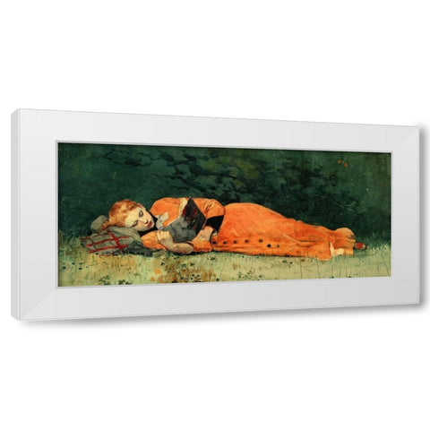 The New Novel White Modern Wood Framed Art Print by Homer, Winslow