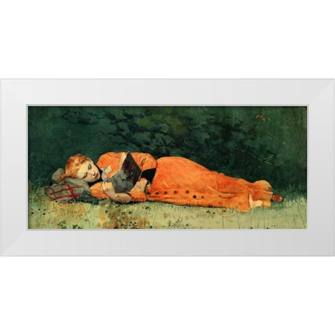 The New Novel White Modern Wood Framed Art Print by Homer, Winslow