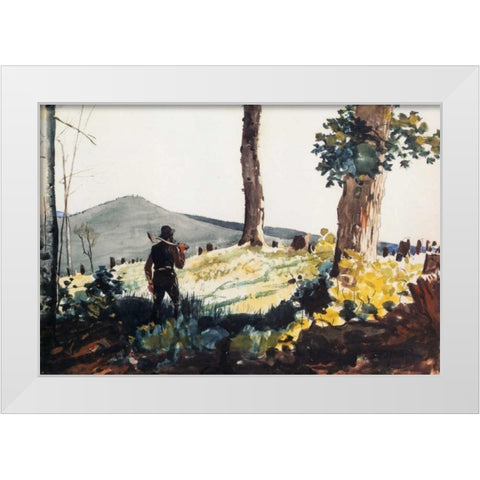 The Pioneer White Modern Wood Framed Art Print by Homer, Winslow
