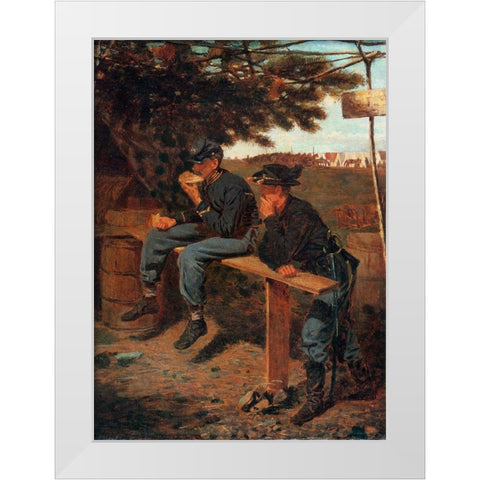 The Sutlers Tent White Modern Wood Framed Art Print by Homer, Winslow