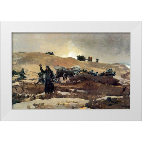 The Wreck White Modern Wood Framed Art Print by Homer, Winslow