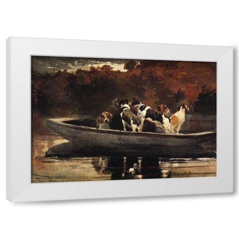 Waiting For The Start White Modern Wood Framed Art Print by Homer, Winslow