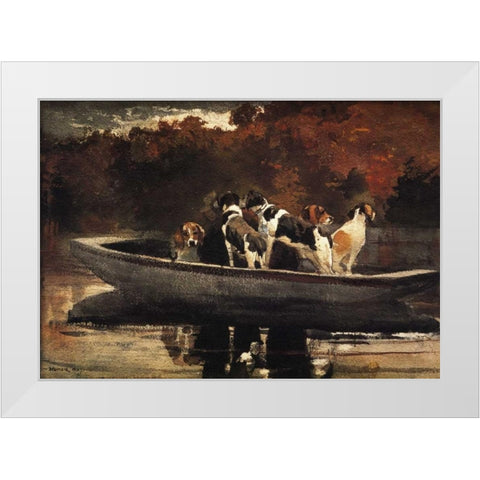 Waiting For The Start White Modern Wood Framed Art Print by Homer, Winslow