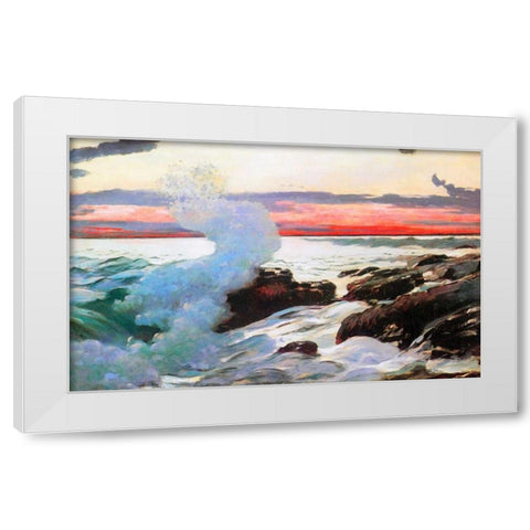 West Point Prouts Neck 1900 White Modern Wood Framed Art Print by Homer, Winslow