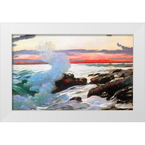West Point Prouts Neck 1900 White Modern Wood Framed Art Print by Homer, Winslow