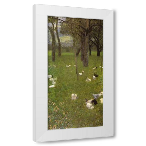 After The Rain 1899 White Modern Wood Framed Art Print by Klimt, Gustav