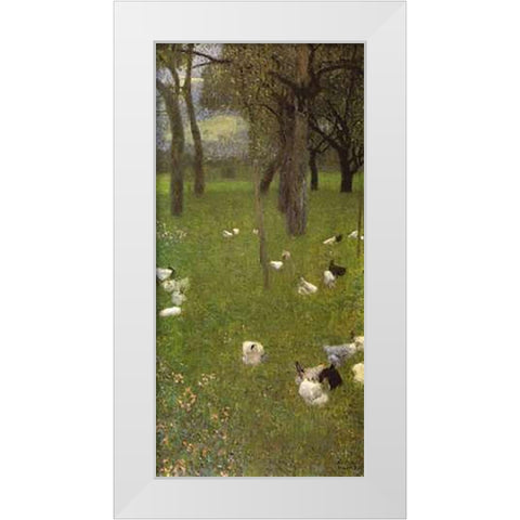 After The Rain 1899 White Modern Wood Framed Art Print by Klimt, Gustav
