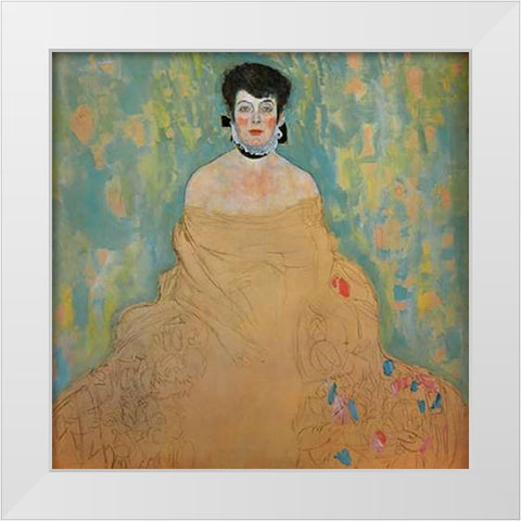 Amalie Zuckerkandl 1918 White Modern Wood Framed Art Print by Klimt, Gustav