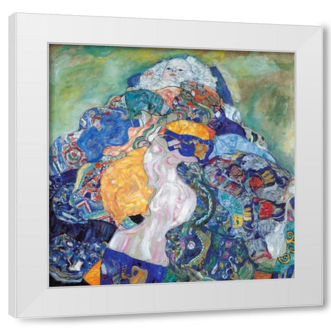 Baby 1917 White Modern Wood Framed Art Print by Klimt, Gustav