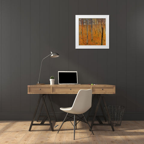 Beech Forest I 1902 White Modern Wood Framed Art Print by Klimt, Gustav
