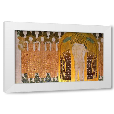 Beethoven Frieze (detail)1902 White Modern Wood Framed Art Print by Klimt, Gustav
