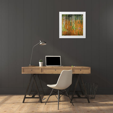 Birch Wood 1903 White Modern Wood Framed Art Print by Klimt, Gustav