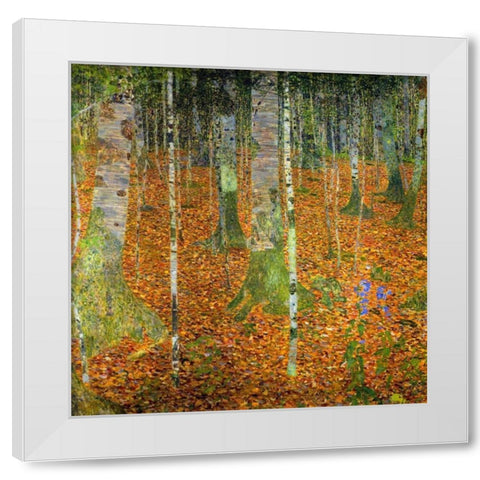 Birch Wood 1903 White Modern Wood Framed Art Print by Klimt, Gustav