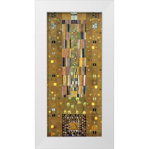 Cartoon For The Stoclet Frieze White Modern Wood Framed Art Print by Klimt, Gustav