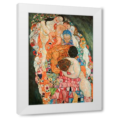 Death And Life 2 White Modern Wood Framed Art Print by Klimt, Gustav