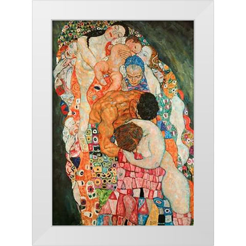 Death And Life 2 White Modern Wood Framed Art Print by Klimt, Gustav