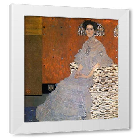 Fritza Riedler 1906 White Modern Wood Framed Art Print by Klimt, Gustav