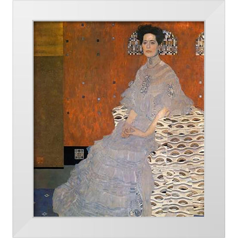 Fritza Riedler 1906 White Modern Wood Framed Art Print by Klimt, Gustav