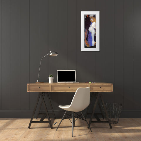 Hope I 1903 White Modern Wood Framed Art Print by Klimt, Gustav
