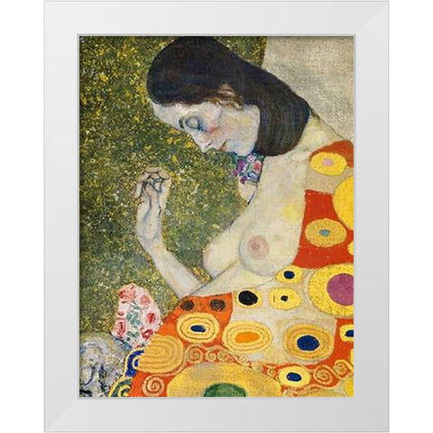 Hope II (detail) 1908 White Modern Wood Framed Art Print by Klimt, Gustav